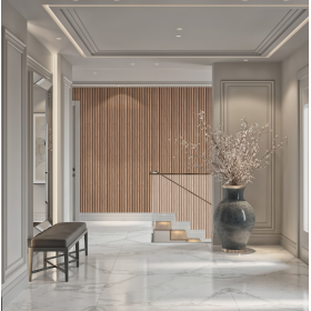 Стеновая реечная панель ПВХ Legno Орех Пекан Сливочный-foto2