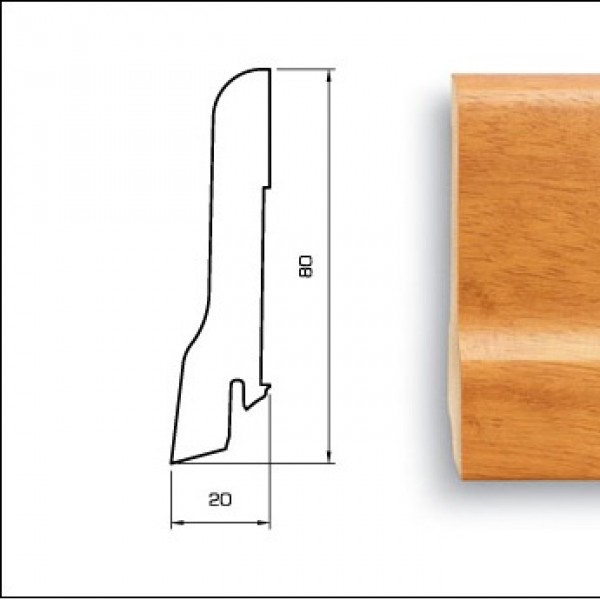 Плинтус Pedross 80x20мм Вишня 