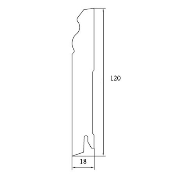 Плинтус Pedross MDF 120x18 фигурный