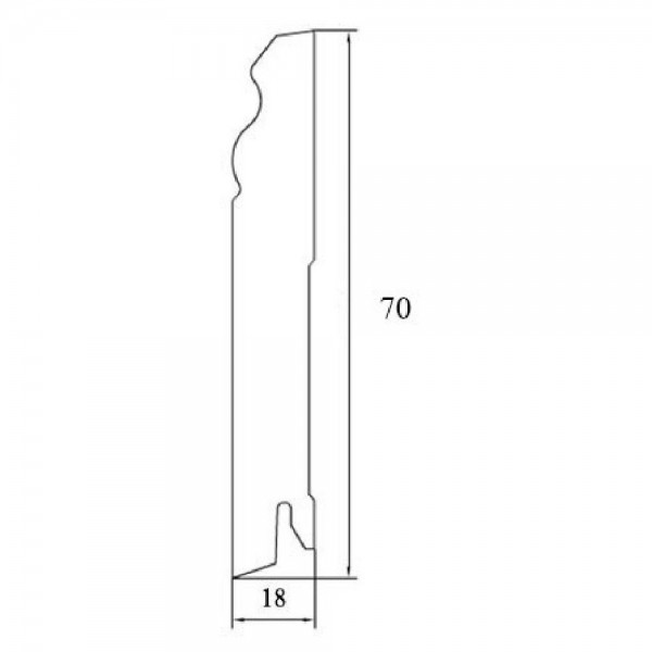 Плинтус Pedross MDF 70x18 фигурный